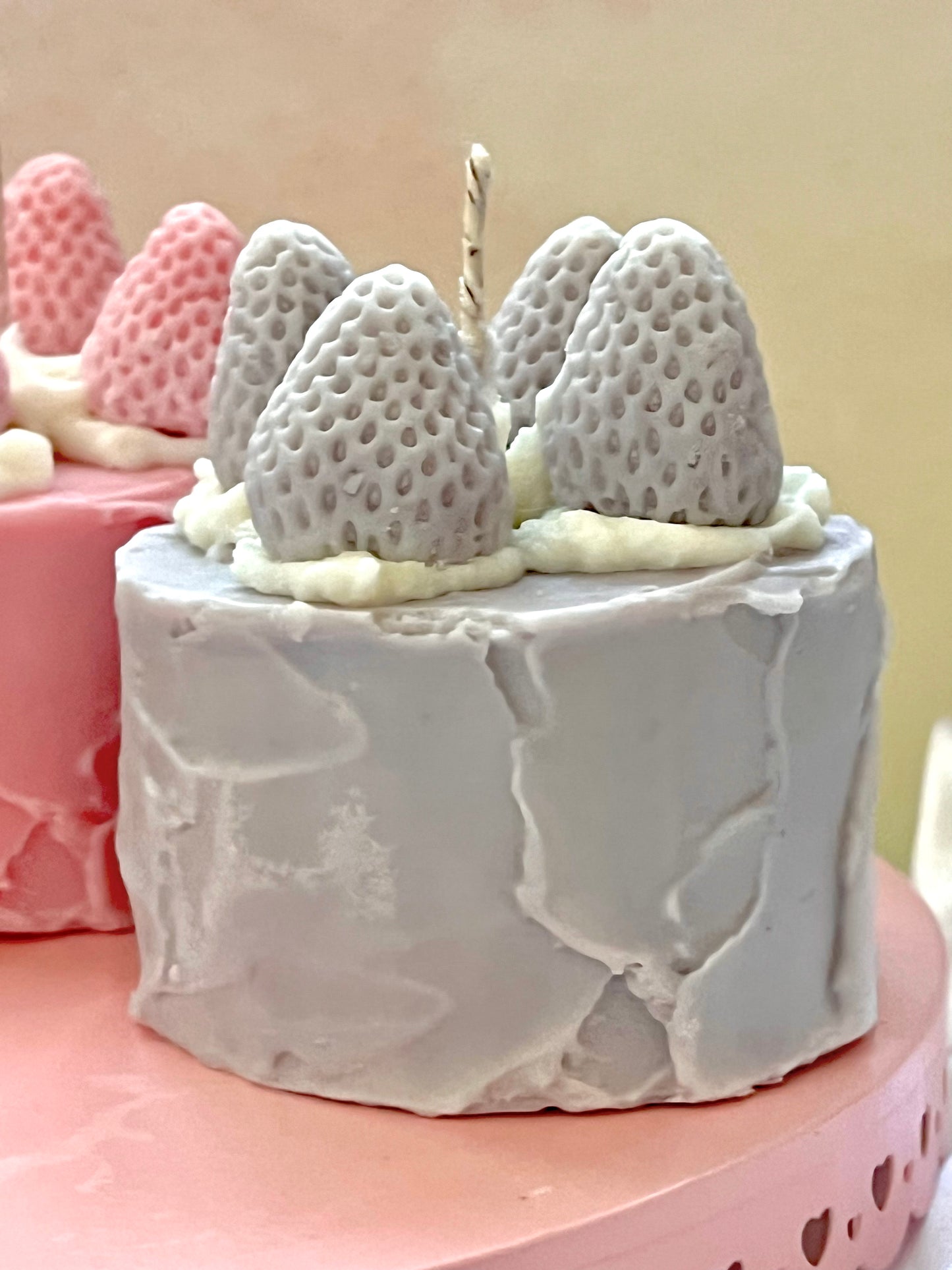 Frosted Cake with Strawberries Scented Candles (Discounted)