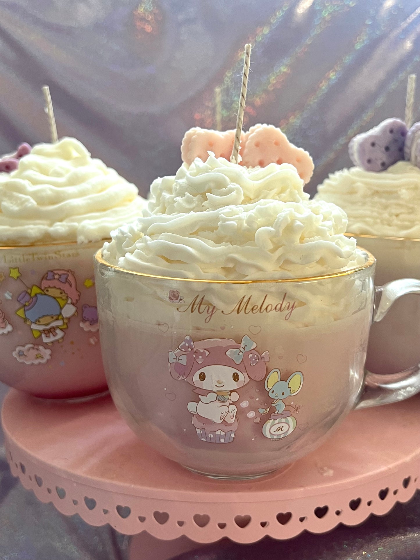 Cotton Candy My Melody Latte Candles