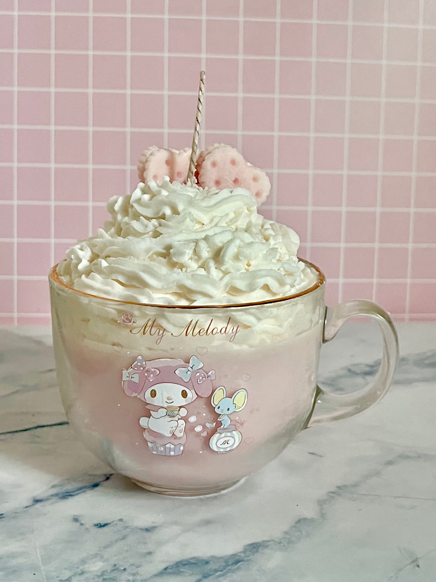 Cotton Candy My Melody Latte Candles